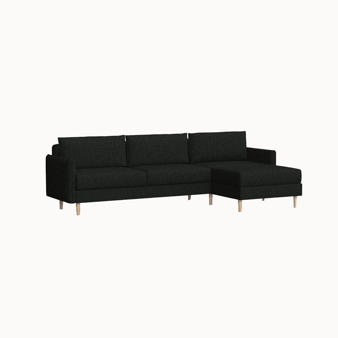 Seje L-Shaped Sofa Black